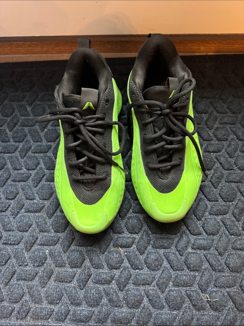 Anthony Edwards Adidas Neon Green and Black Athletic Shoes